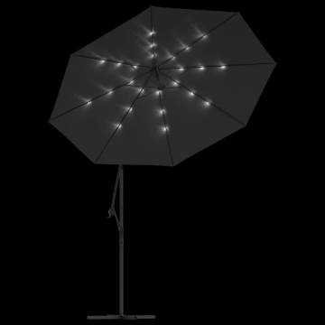 Cantilever Umbrella LED Lights & Steel Pole - 300cm Anthracite