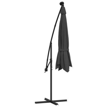 Cantilever Umbrella LED Lights & Steel Pole - 300cm Anthracite