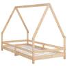 Kids Bed Frame 90x190 cm Solid Wood Pine - Fun & Safe Design