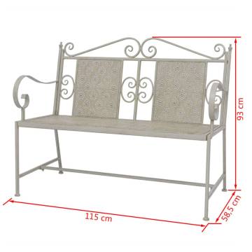 Stylish Garden Bench 115 cm - Steel Grey