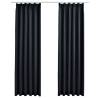 Blackout Curtains with Hooks - Anthracite 140x245 cm | Hipo Market