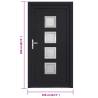 Front Door Anthracite 108x208 cm PVC | Secure & Elegant Design