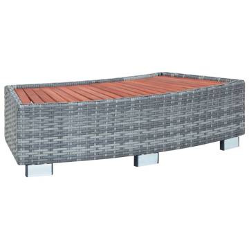 Spa Step Grey Poly Rattan 92x45x25 cm | HipoMarket