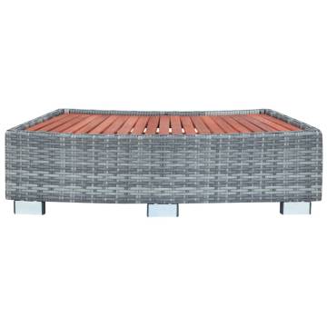 Spa Step Grey Poly Rattan 92x45x25 cm | HipoMarket