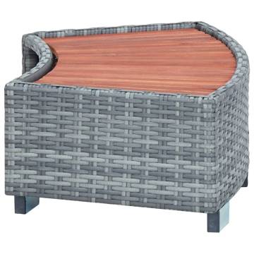 Spa Step Grey Poly Rattan 92x45x25 cm | HipoMarket