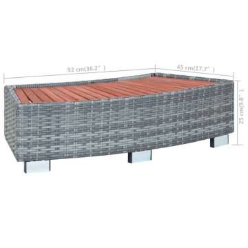 Spa Step Grey Poly Rattan 92x45x25 cm | HipoMarket