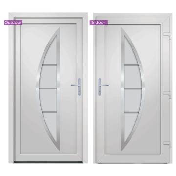 Front Door White 98x190 cm PVC - Secure & Elegant Design