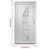 Front Door White 98x190 cm PVC - Secure & Elegant Design