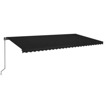 Manual Retractable Awning with LED - 600x350 cm Anthracite