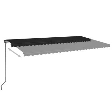 Manual Retractable Awning with LED - 600x350 cm Anthracite