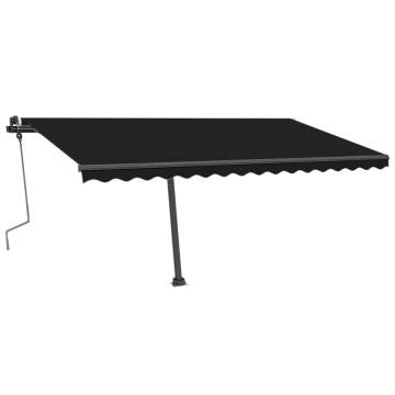 Manual Retractable Awning with LED 400x350 cm Anthracite