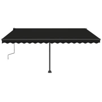 Manual Retractable Awning with LED 400x350 cm Anthracite