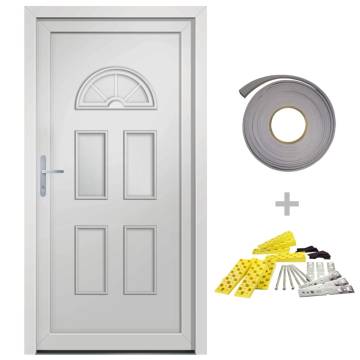 Front Door White PVC 88x200 cm - Elegant & Secure Entry