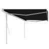 Manual Retractable Awning with Posts 5x3.5 m Anthracite Colour anthracite Size 5 x 3.5 m Quantity in Package 1 