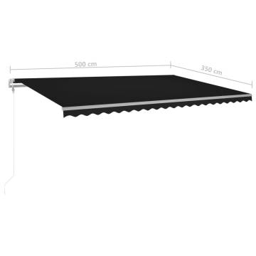 Manual Retractable Awning 5x3.5m - Anthracite | HipoMarket