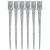 Durable Ground Spikes - 6 pcs Silver Galvanised Steel