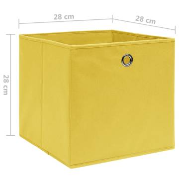 Stylish Yellow Storage Boxes - 10 pcs Non-woven Fabric