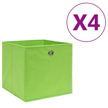 Stylish Green Storage Boxes - 4 pcs Non-woven Fabric