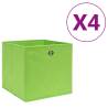 Storage Boxes 4 pcs Non-woven Fabric 28x28x28 cm Green Colour green Quantity in Package 4 Number of 1 