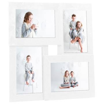 Collage Photo Frame for 4x(10x15 cm) Pictures - White MDF