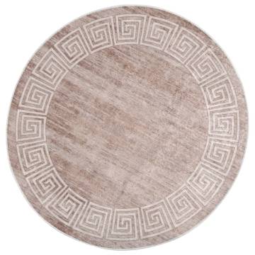 Washable Beige Rug 120 cm - Anti-Slip & Stylish | Hipo Market