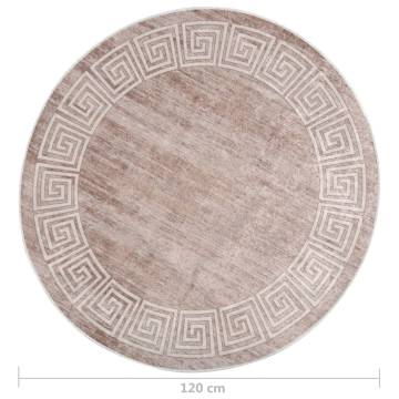 Washable Beige Rug 120 cm - Anti-Slip & Stylish | Hipo Market