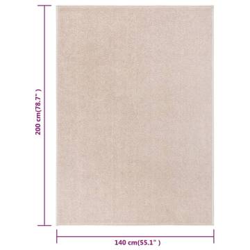 Rug Short Pile 140x200 cm Dark Beige - Elegant Home Décor