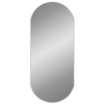 Stylish Silver Oval Wall Mirror 80x35 cm - Minimalistic Decor