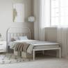 Metal Bed Frame with Headboard White 100x190 cm Colour white Size 100 x 190 cm Model with headboard 