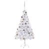 Artificial Pre-lit Christmas Tree with Ball Set 150cm 380 Branches Colour white and rose Size 150 x 70 cm Quantity in Package 1 Number of Branch Tips 