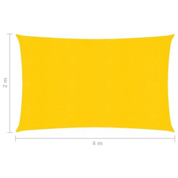 Yellow 2x4 m Sunshade Sail - HDPE Durable Outdoor Protection