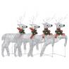 4 pcs Silver Christmas Reindeers with 80 LEDs - Festive Decor