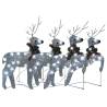 4 pcs Silver Christmas Reindeers with 80 LEDs - Festive Decor