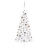 Artificial Half Pre-lit Christmas Tree with Ball Set White 180 cm Colour white and rose Size 180 x 115 cm Quantity in Package 1 Number of Branch Tips 