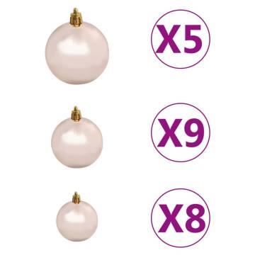 Pre-lit Half Christmas Tree with Ball Set - 180 cm White