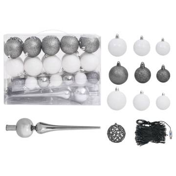 Pre-lit Black Christmas Tree with Ball Set - 120 cm PVC