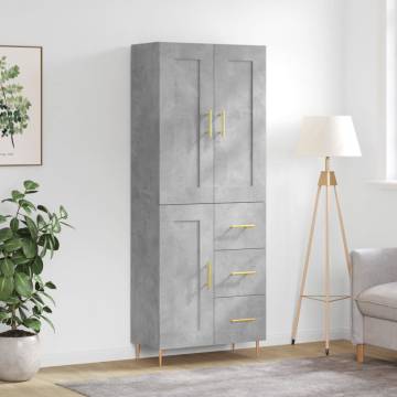 Highboard Concrete Grey - Stylish Engineered Wood Storage