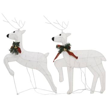 Christmas Reindeers 6 pcs White 120 LEDs - Festive Decor