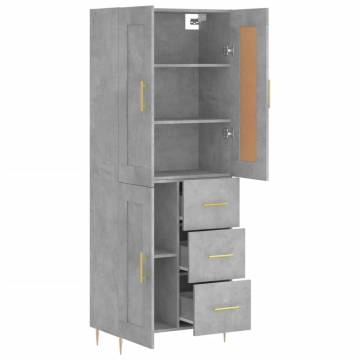 Highboard Concrete Grey - Stylish Engineered Wood Storage