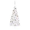 Artificial Half Pre-lit Christmas Tree with Ball Set White 240 cm Colour white and rose Size 240 x 125 cm Quantity in Package 1 Number of Branch Tips 