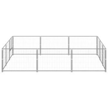 Dog Kennel Silver 9 m² Steel - Spacious Outdoor Enclosure