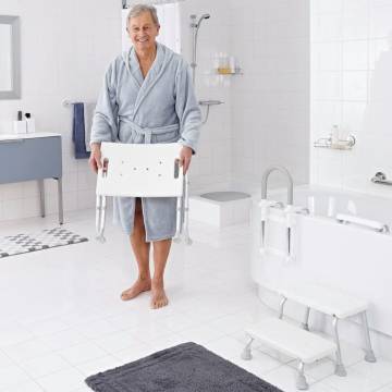 RIDDER Folding Bathroom Stool - 110 kg Load Capacity | White