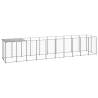 Dog Kennel Silver 6.05 m² Steel Colour silver Size 550 x 110 x 110 cm Quantity in Package 1 