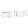 Dog Kennel Silver 6.05 m² Steel - Durable Outdoor Play Area