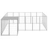 Durable Dog Kennel Silver 8.47 m² Steel - Outdoor Play Paradise