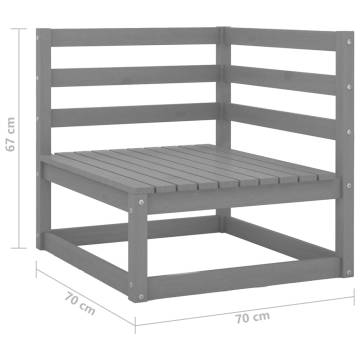 Garden 2-Seater Sofa Grey Solid Pinewood | HipoMarket