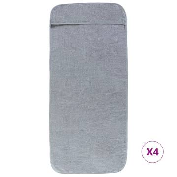 Grey Beach Towels 4 pcs | Soft & Lightweight - 60x135 cm