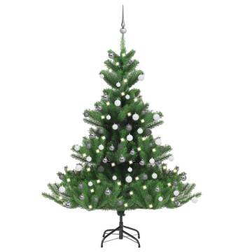 Nordmann Fir Artificial Christmas Tree 150cm with LED & Balls