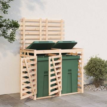 Double Wheelie Bin Storage - Solid Wood Pine | HipoMarket