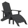 Adirondack Chairs with Footstool & Table - HDPE Anthracite